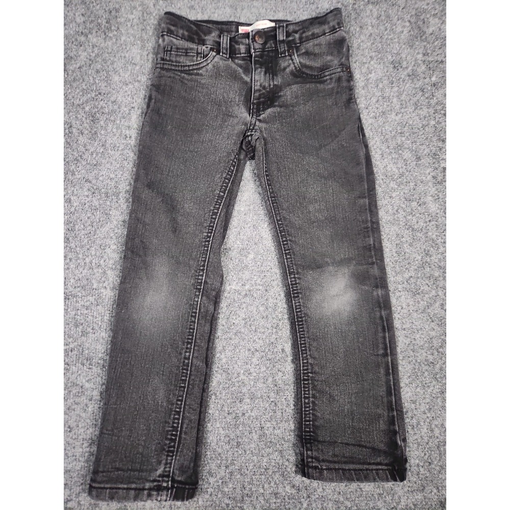 Levi's Boys Size 6 Regular 511 Slim Jeans - Adjustable Waist - Faded Black